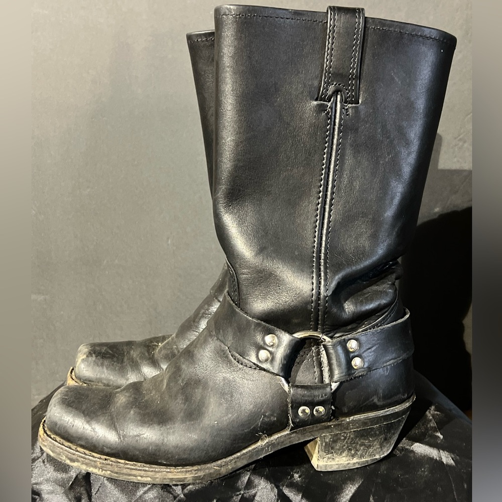 Frye Harness Black Boots 7EE/Woman’s 8
